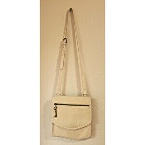 FOSSIL Vintage Cream White Leather Crossbody Bag Purse